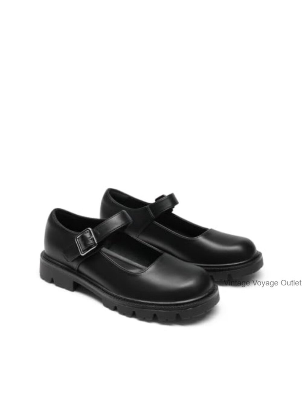 Chunky Mary Jane Flats Womens Retro Ballet Shoes Adjustable Buckle Cushioned
